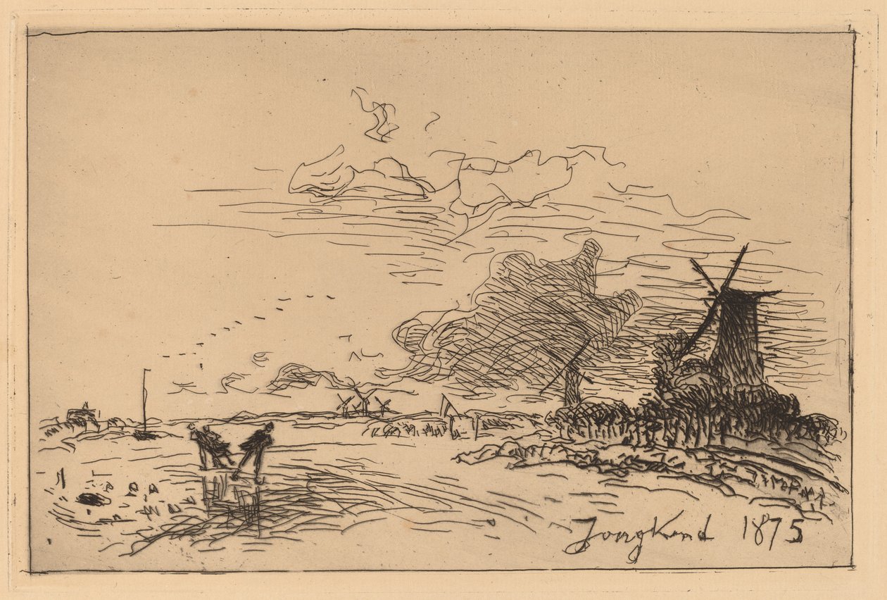 Kanał Holland, niedaleko Rotterdamu (Canal de Hollande, pres de Rotterdam (Hiver)) autorstwa Johan Barthold Jongkind
