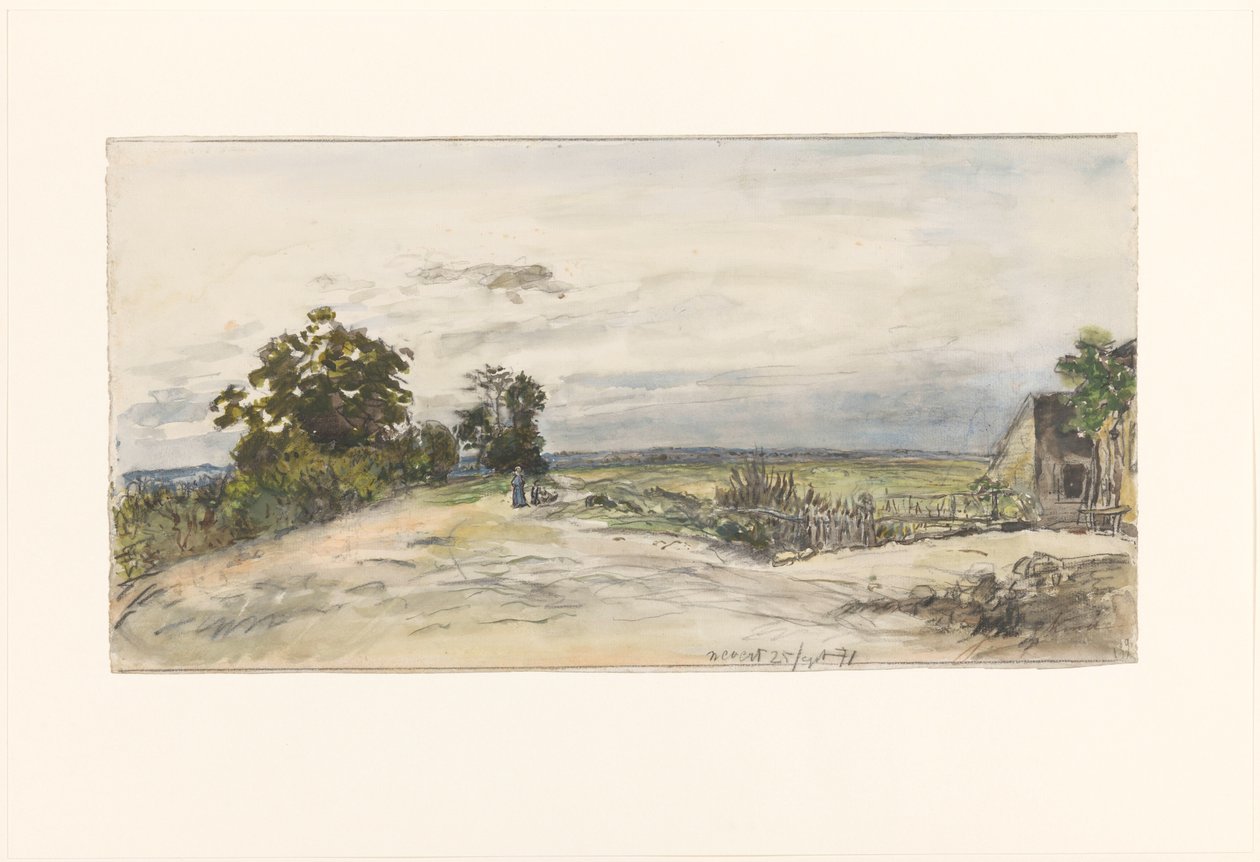 Krajobraz w Nevers autorstwa Johan Barthold Jongkind