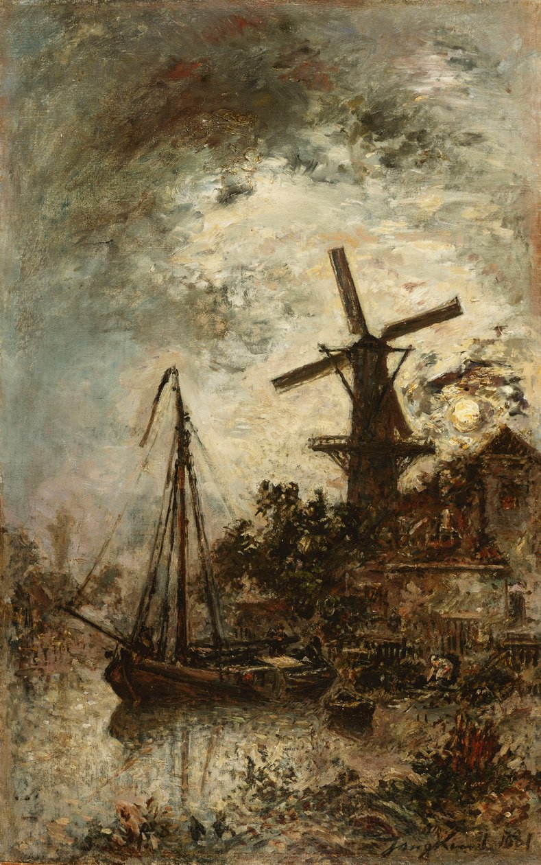 Młyn na skraju Vilet, 1881 autorstwa Johan Barthold Jongkind