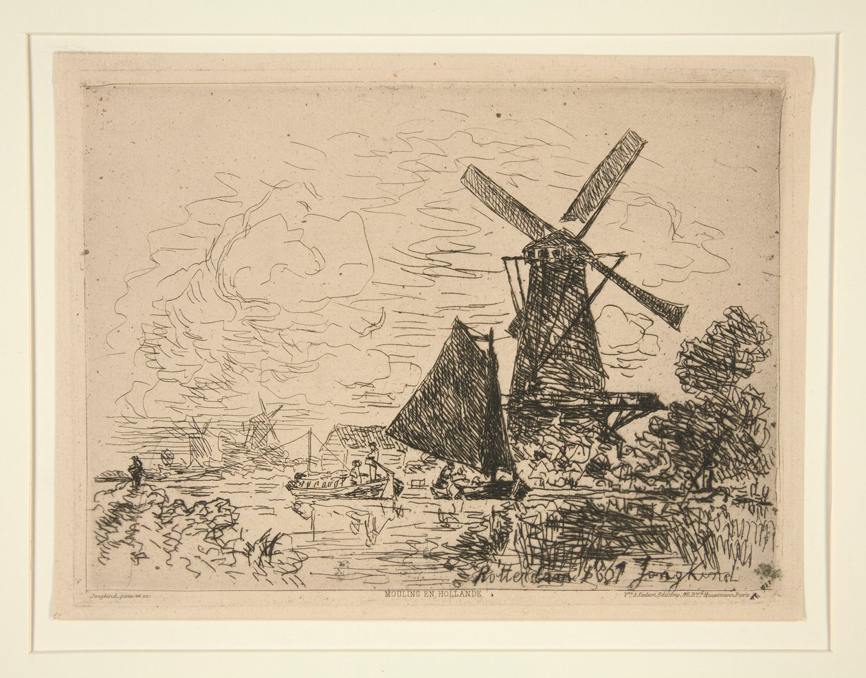 Młyny w Holandii (Młyny w Holandii) autorstwa Johan Barthold Jongkind