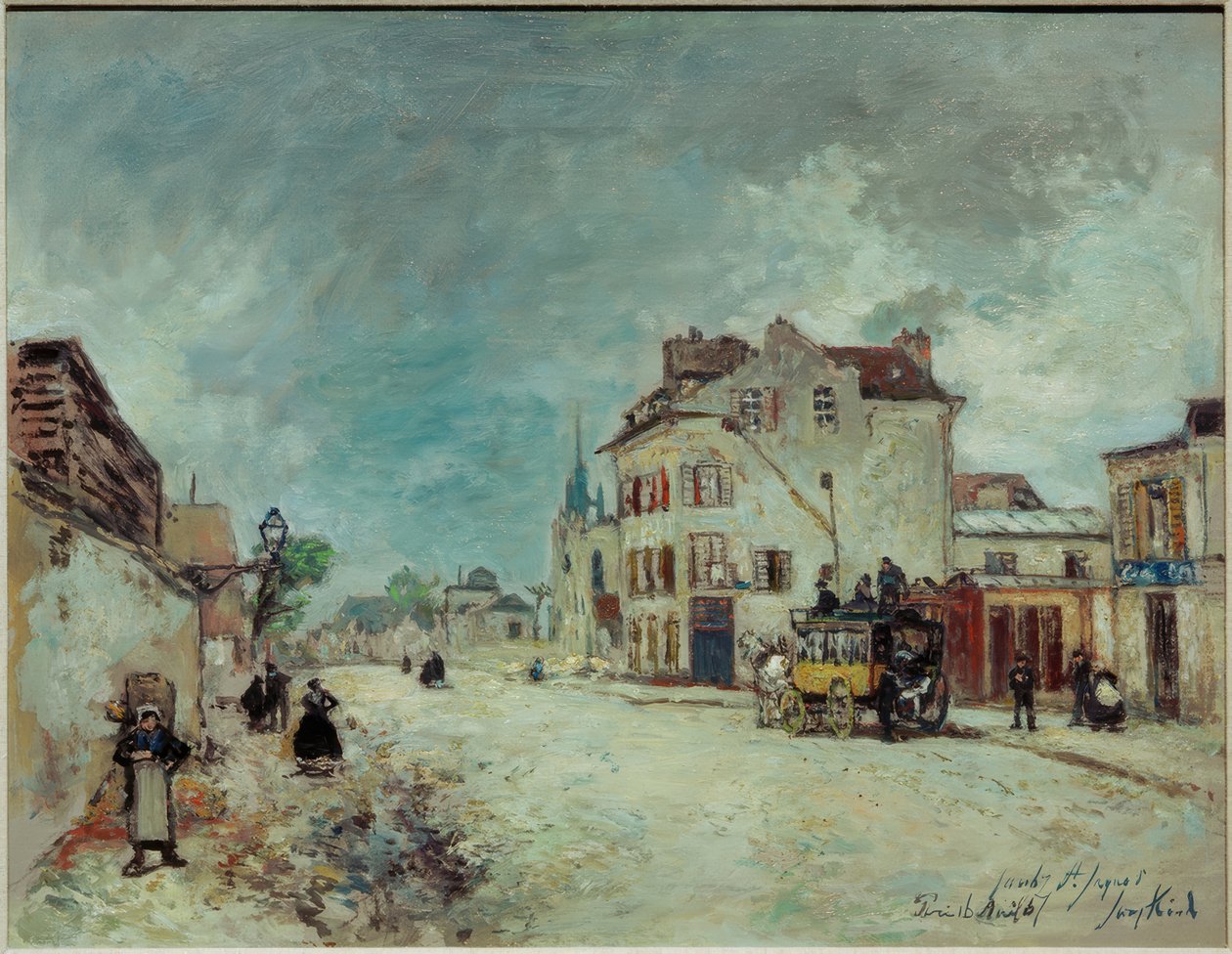 Dyliżans na Faubourg St. Jacques autorstwa Johan Barthold Jongkind