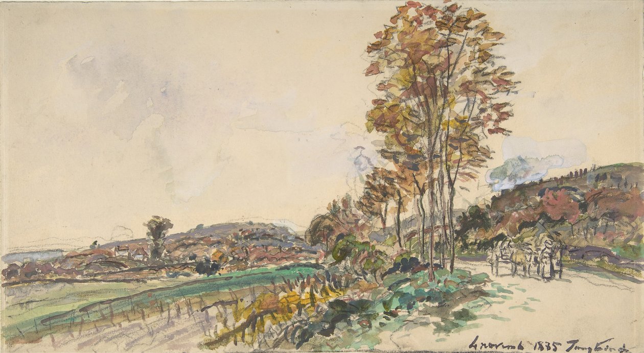 Droga w pobliżu La Côte-Saint-André, 1885. autorstwa Johan Barthold Jongkind