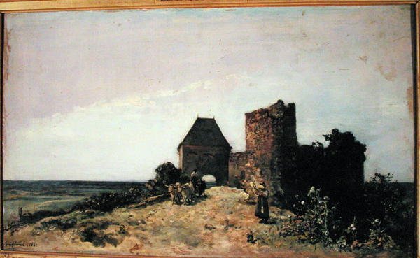 Ruiny zamku w Rozemont (Nievre) 1861 autorstwa Johan Barthold Jongkind