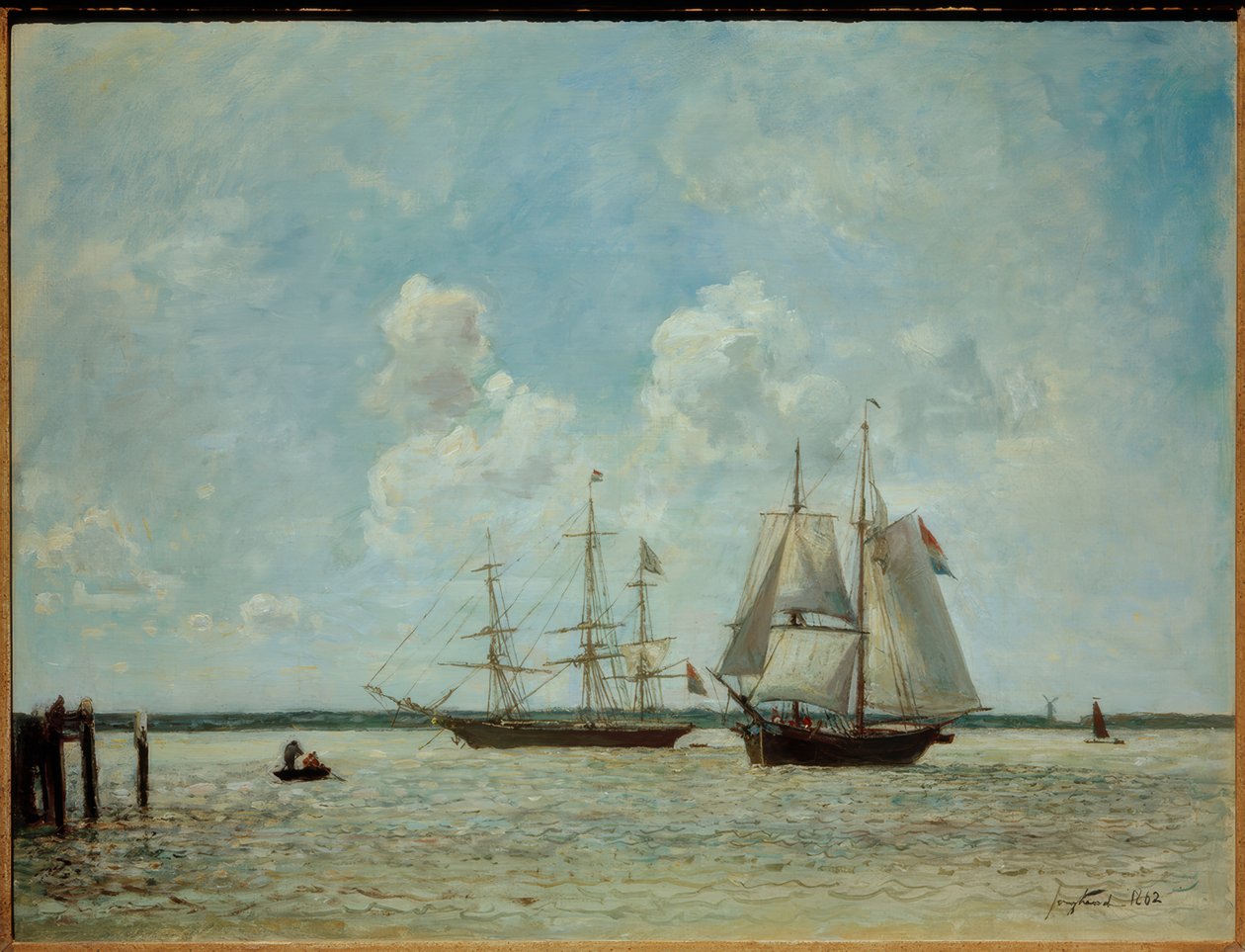 Żaglówki na Skaldzie niedaleko Antwerpii autorstwa Johan Barthold Jongkind