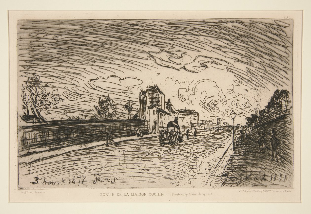 Wyjście z Cochin House (Faubourg Saint-Jacques) autorstwa Johan Barthold Jongkind