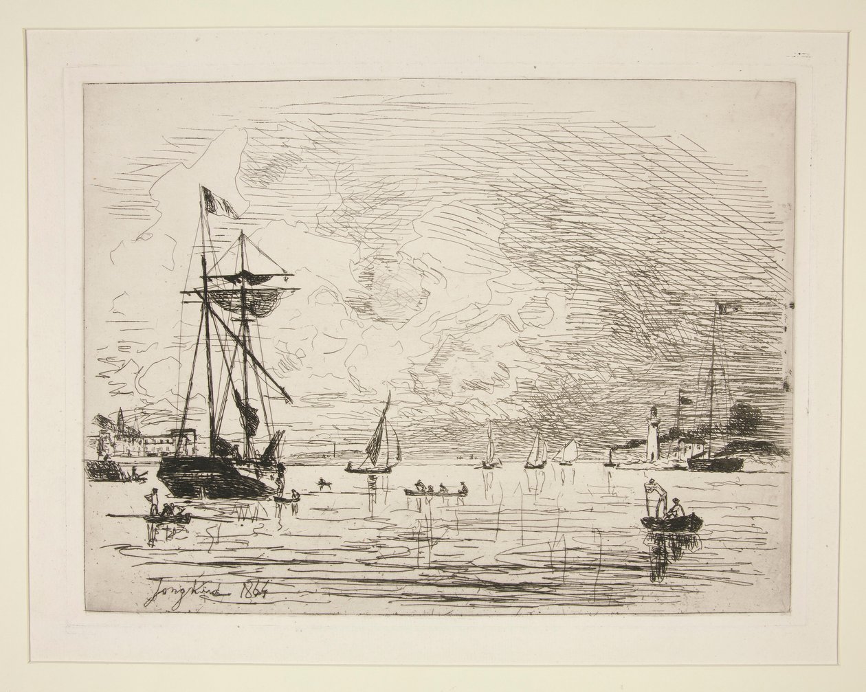 Wyjście z portu Honfleur autorstwa Johan Barthold Jongkind