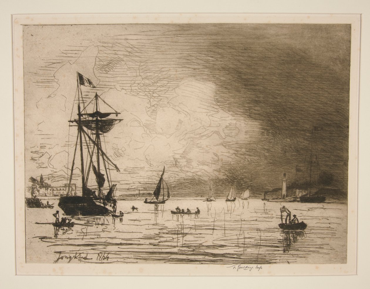 Wyjście z portu Honfleur autorstwa Johan Barthold Jongkind