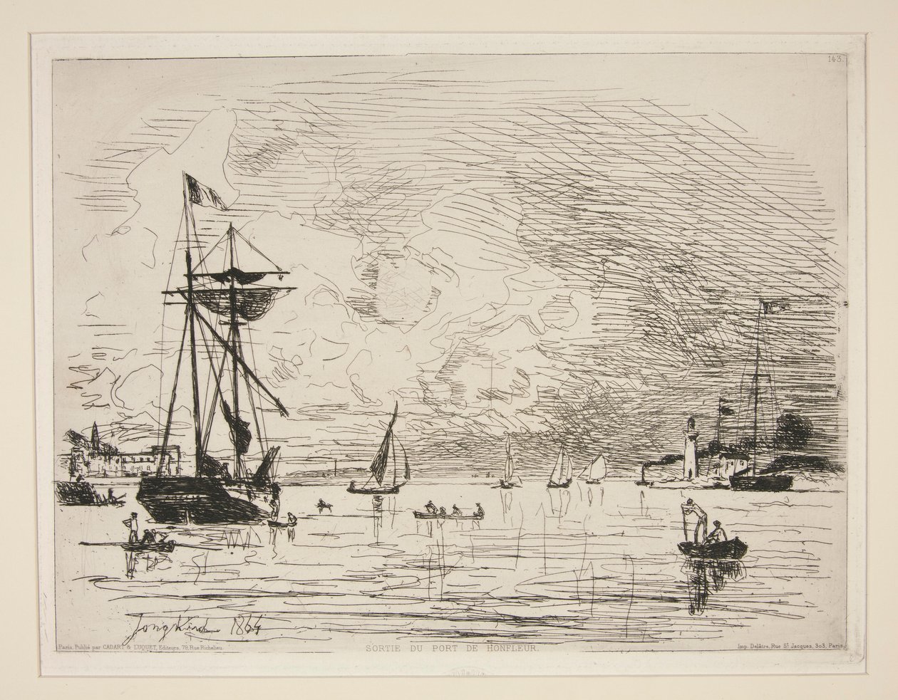 Wyjście z portu Honfleur autorstwa Johan Barthold Jongkind