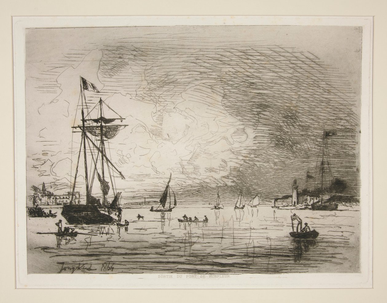 Wyjście z portu Honfleur autorstwa Johan Barthold Jongkind