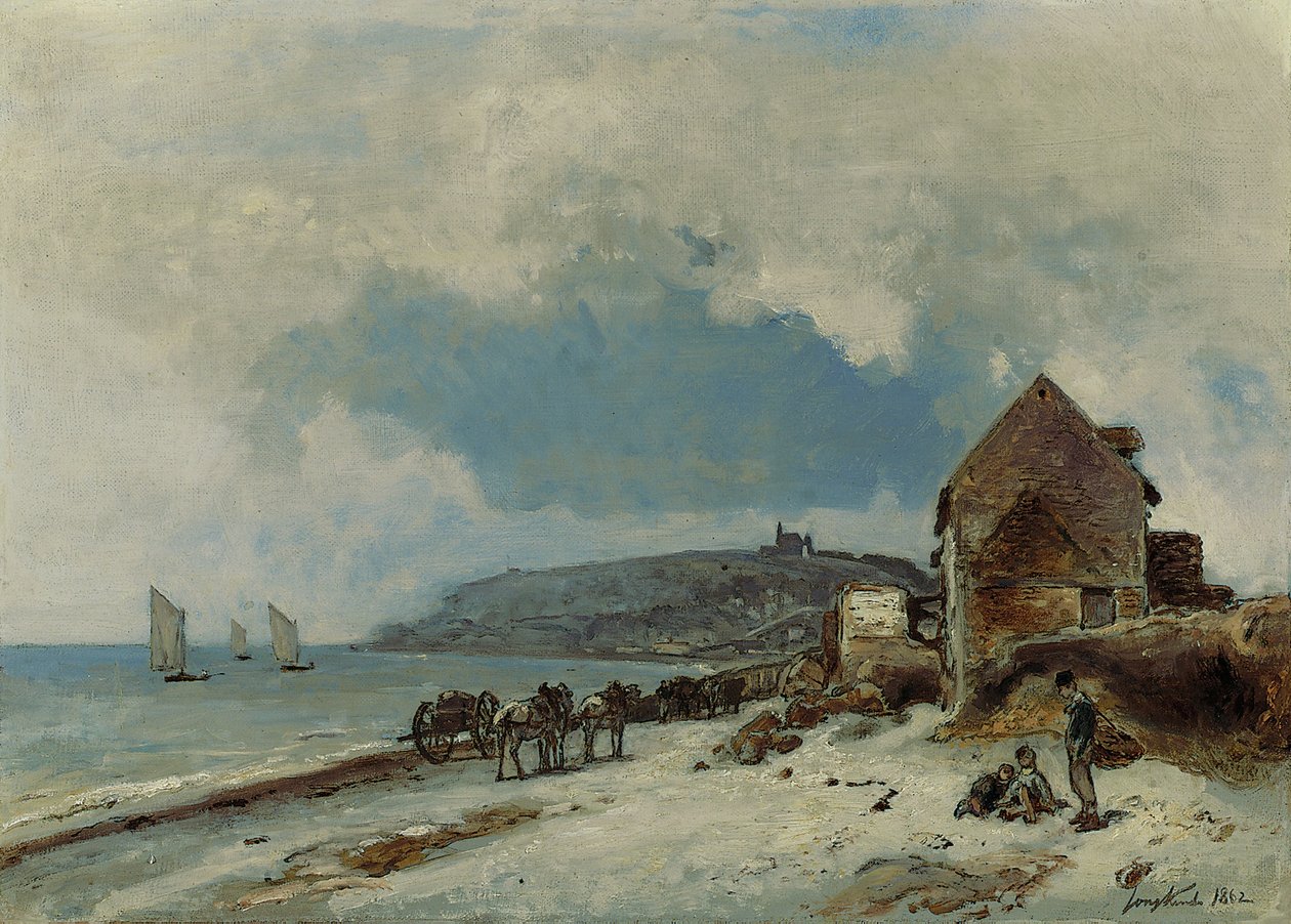 Plaża w Sainte-Adresse, 1862 autorstwa Johan Barthold Jongkind