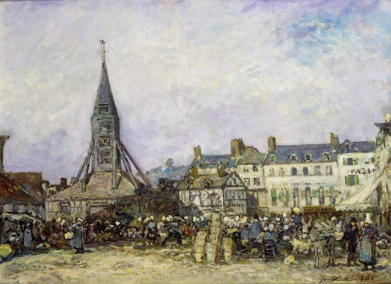 Targ w Sainte-Catherine, Honfleur autorstwa Johan Barthold Jongkind