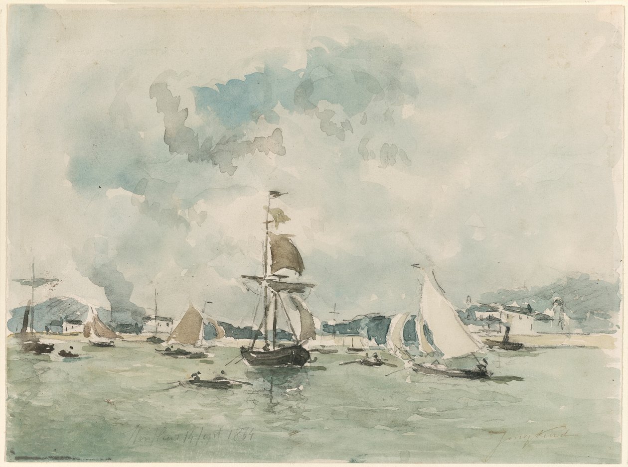 Port Honfleur autorstwa Johan Barthold Jongkind