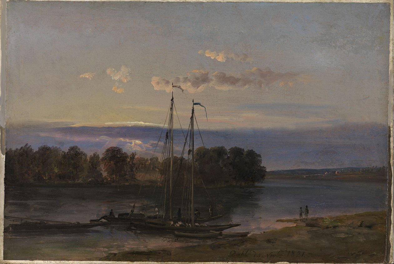 Wieczorny klimat nad Łabą autorstwa Johan Christian Dahl