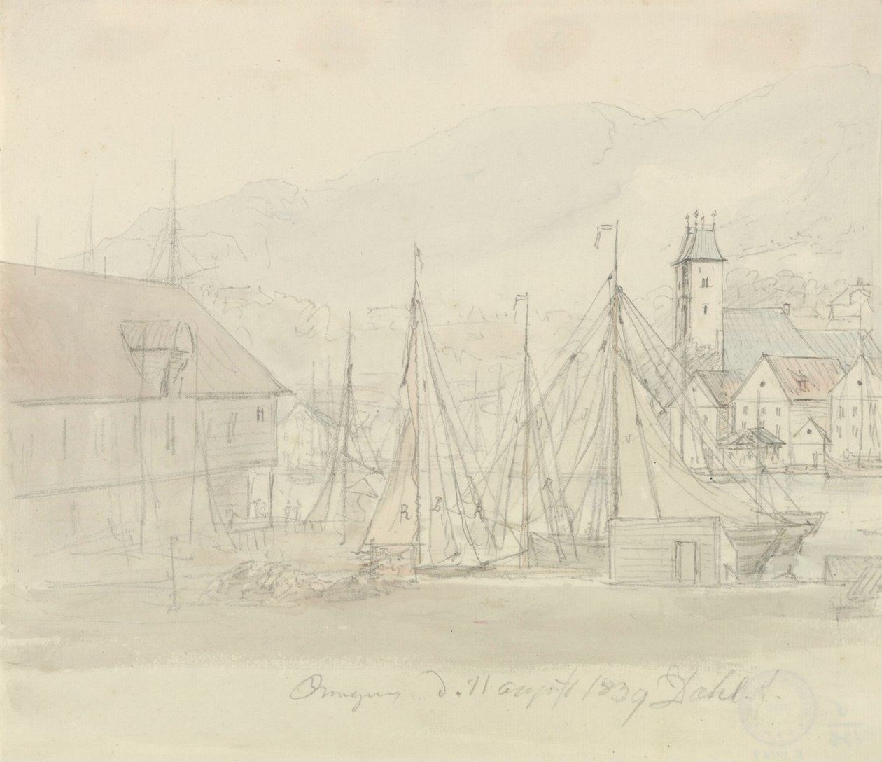 Port w Bergen autorstwa Johan Christian Dahl