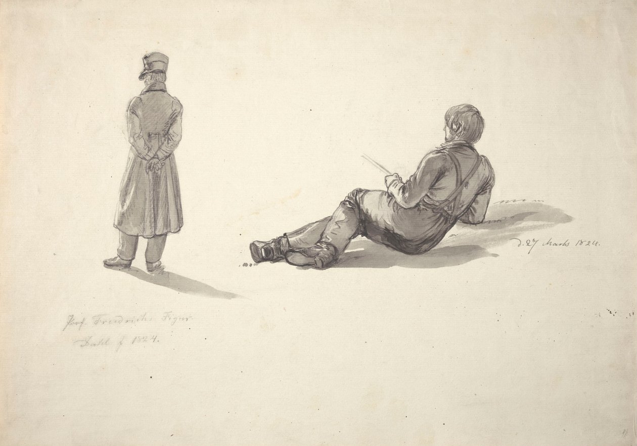 Caspar David Friedrich; rybak autorstwa Johan Christian Dahl