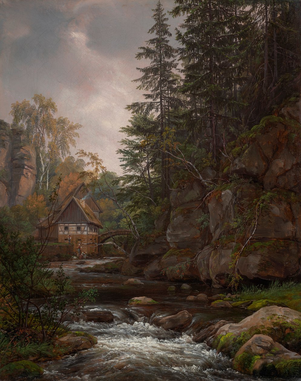 Lochmühle w dolinie Liebethal autorstwa Johan Christian Dahl