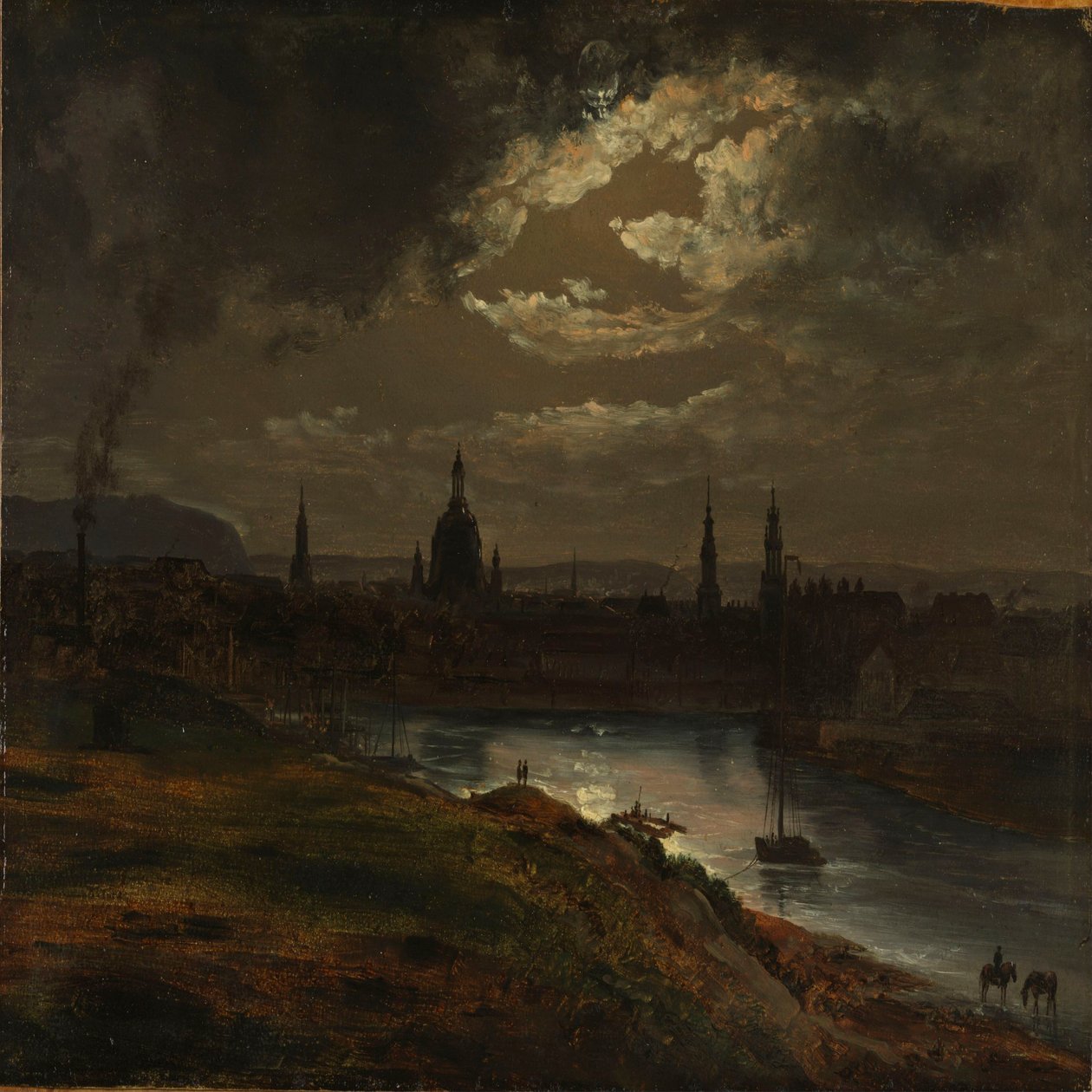 Drezno w blasku księżyca autorstwa Johan Christian Dahl