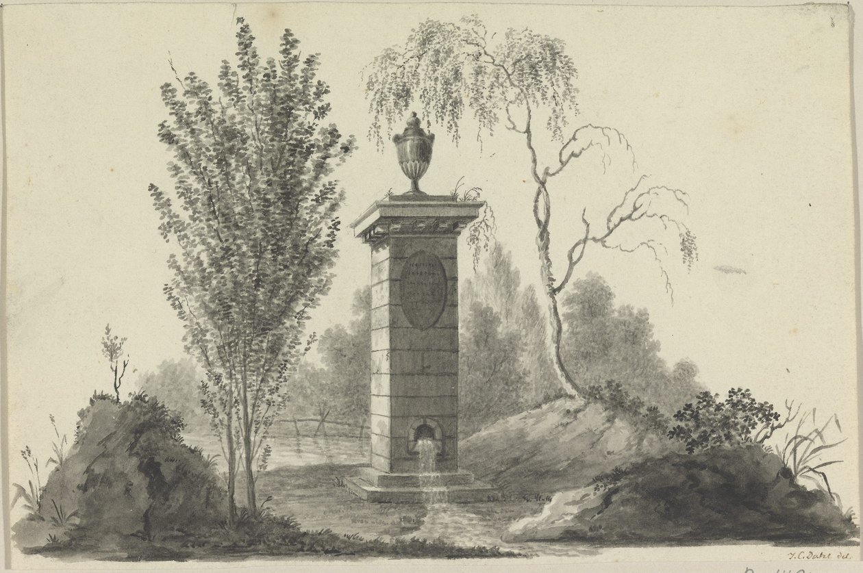 Fontanna z urną autorstwa Johan Christian Dahl