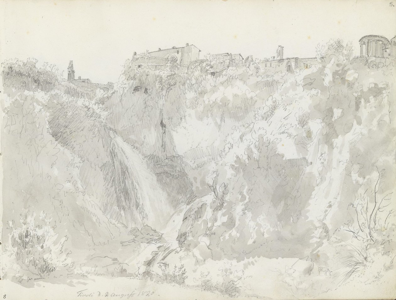 Wodospad, Tivoli autorstwa Johan Christian Dahl