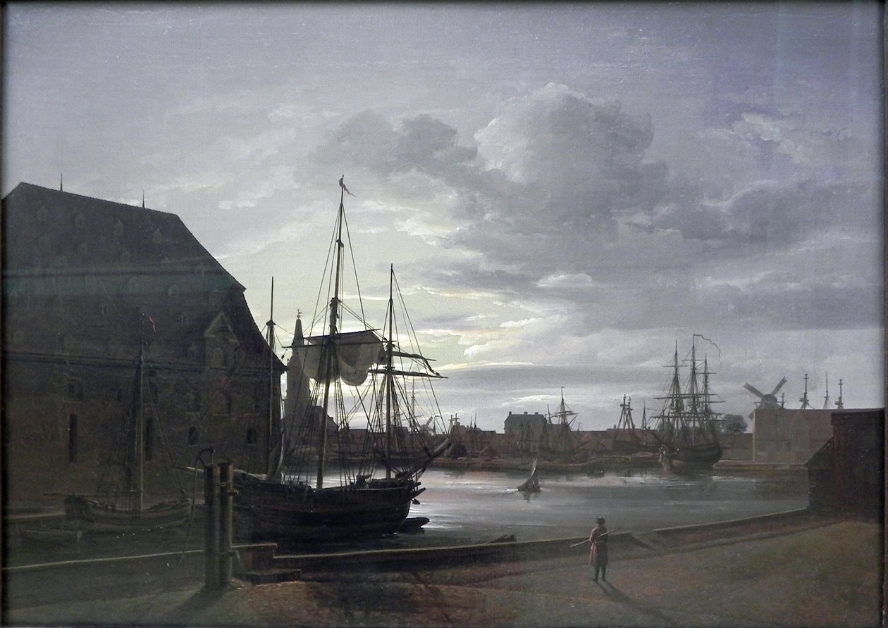 Kanał Frederiksholm w Kopenhadze z browarem Chrystiana IV autorstwa Johan Christian Dahl