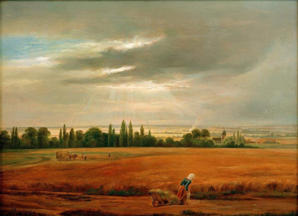 Pola zbożowe w pobliżu Drezna autorstwa Johan Christian Dahl