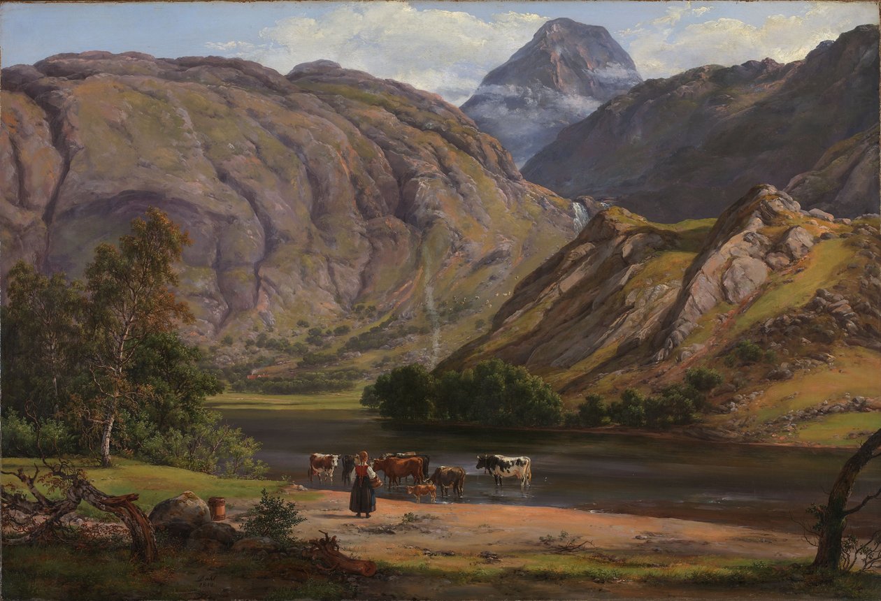 Isdalen w Svartediket niedaleko Bergen autorstwa Johan Christian Dahl