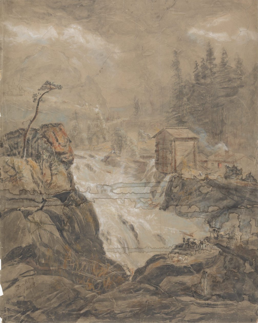 Wodospad Labro autorstwa Johan Christian Dahl