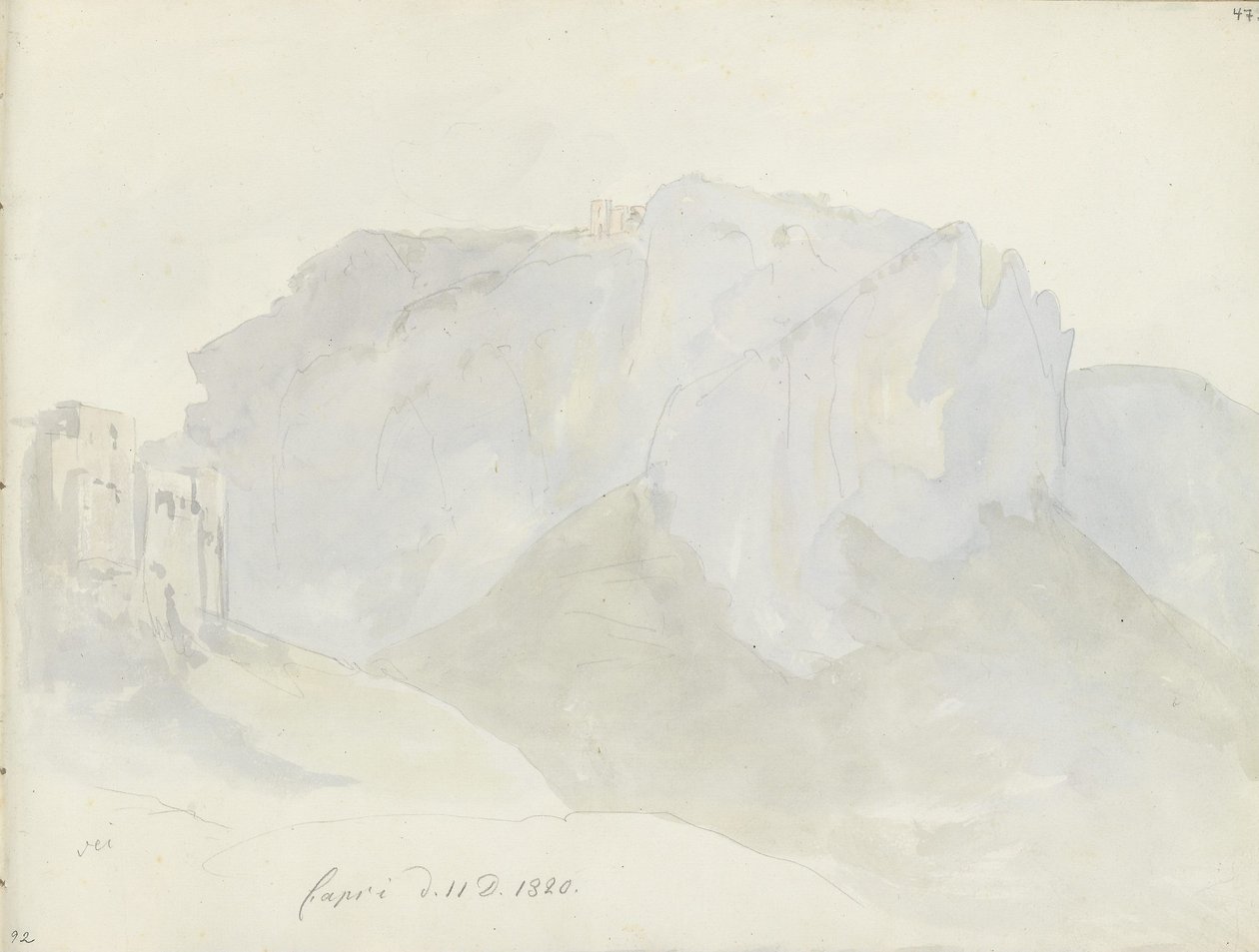 Monte Solaro widziane z Capri autorstwa Johan Christian Dahl