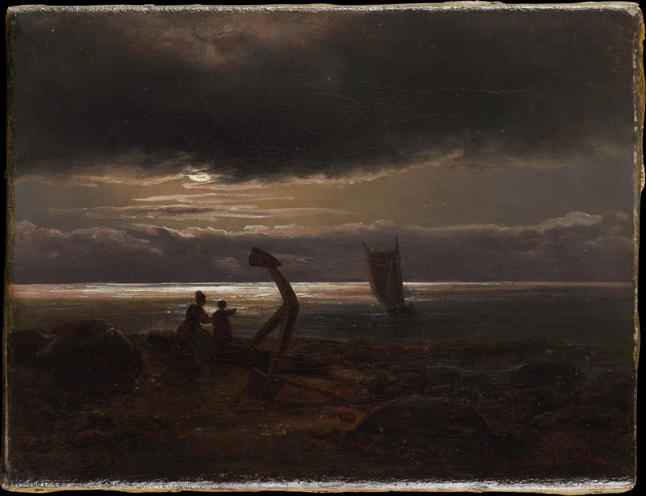 Matka i dziecko nad morzem autorstwa Johan Christian Dahl