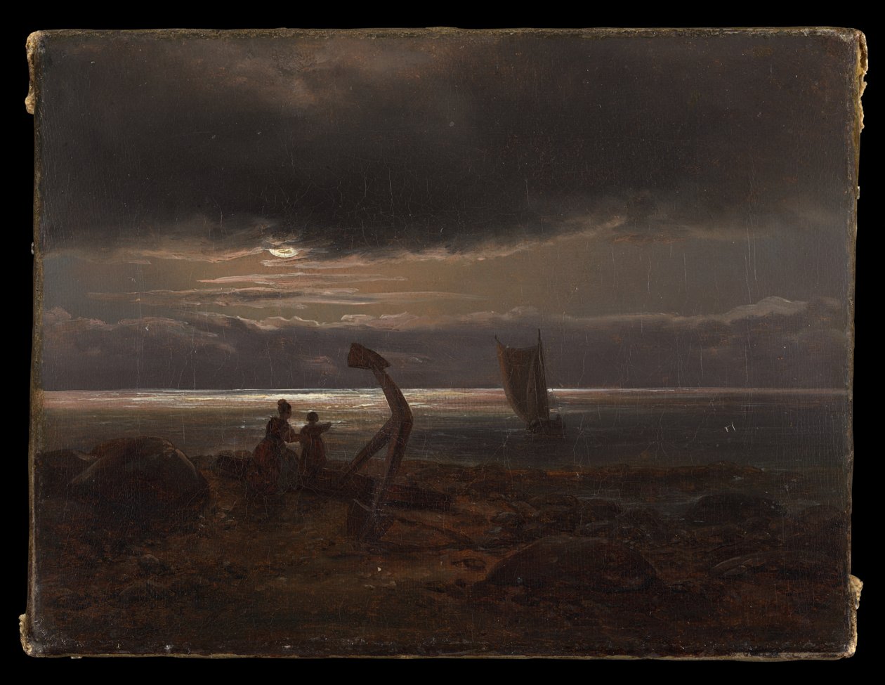 Matka z dzieckiem nad morzem autorstwa Johan Christian Dahl