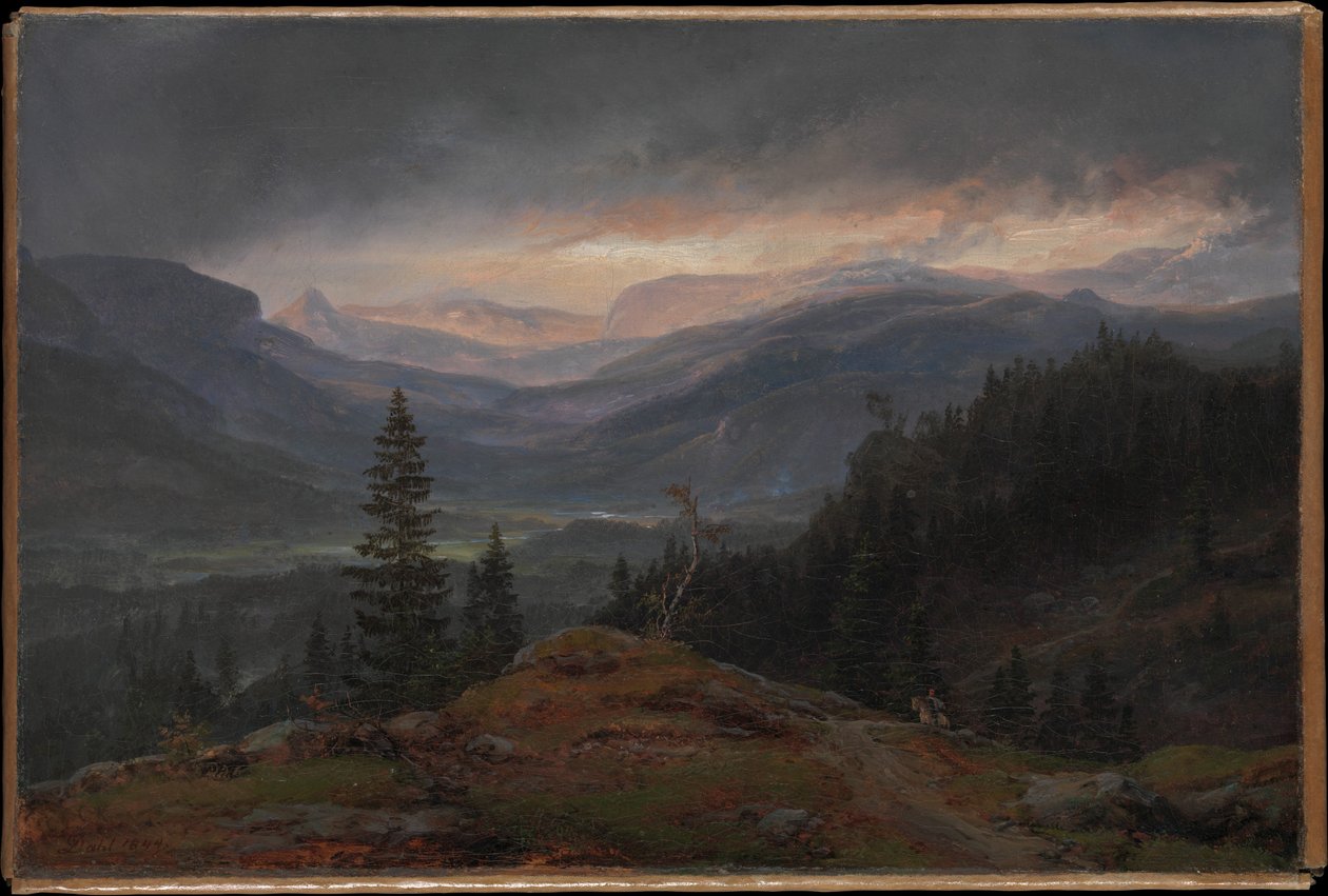 Norweski:  Utsikt over Hallingdal Widok na Hallingdal autorstwa Johan Christian Dahl
