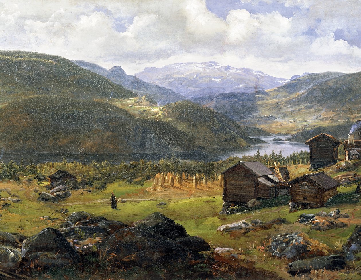 Norweska dolina – Johan Christian Clausen Dahl (1788-1857), Norwegia XIX wiek autorstwa Johan Christian Dahl