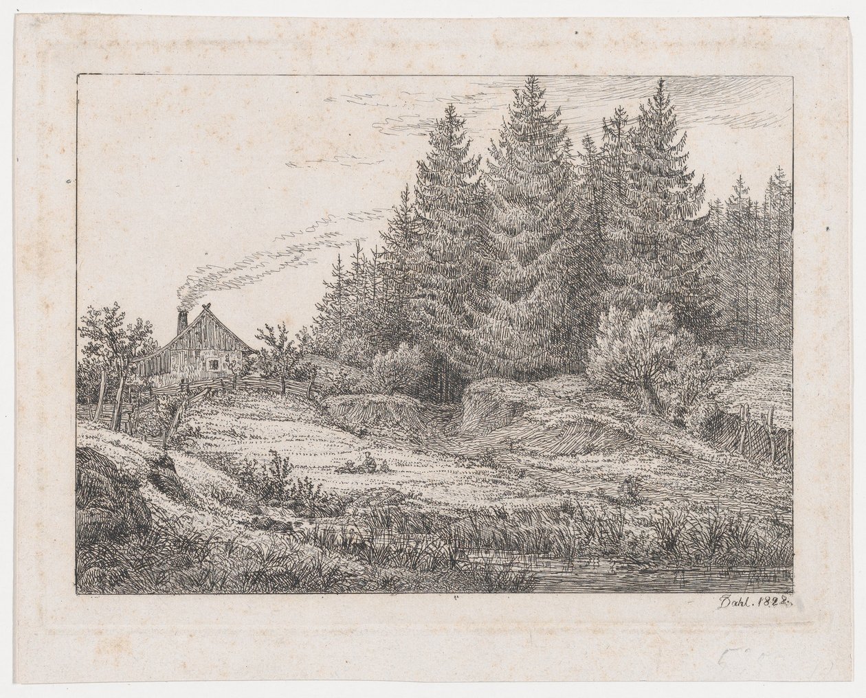 Chłopska chata na skraju lasu autorstwa Johan Christian Dahl
