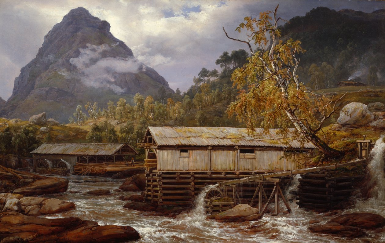 Tartak w Kaupanger autorstwa Johan Christian Dahl