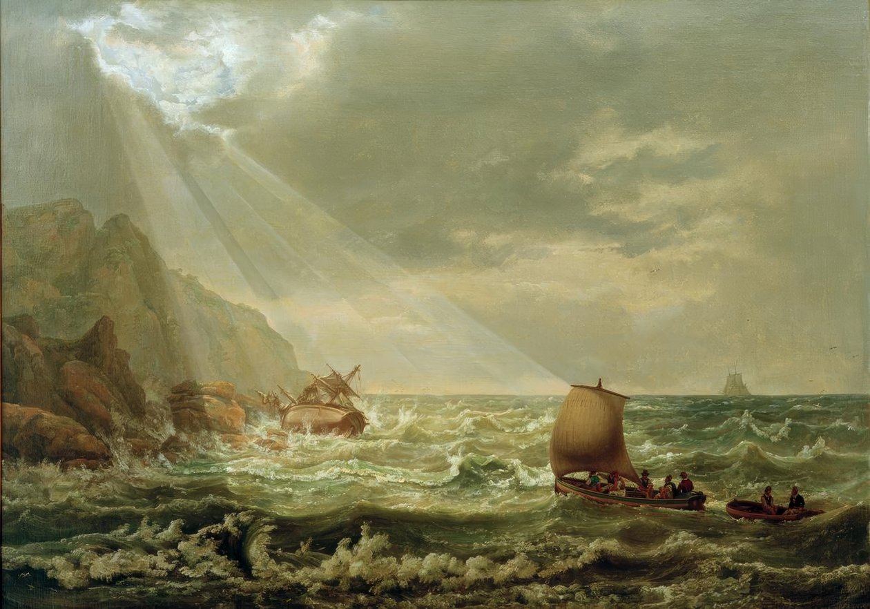 Wrak statku na skalistym wybrzeżu Capri autorstwa Johan Christian Dahl