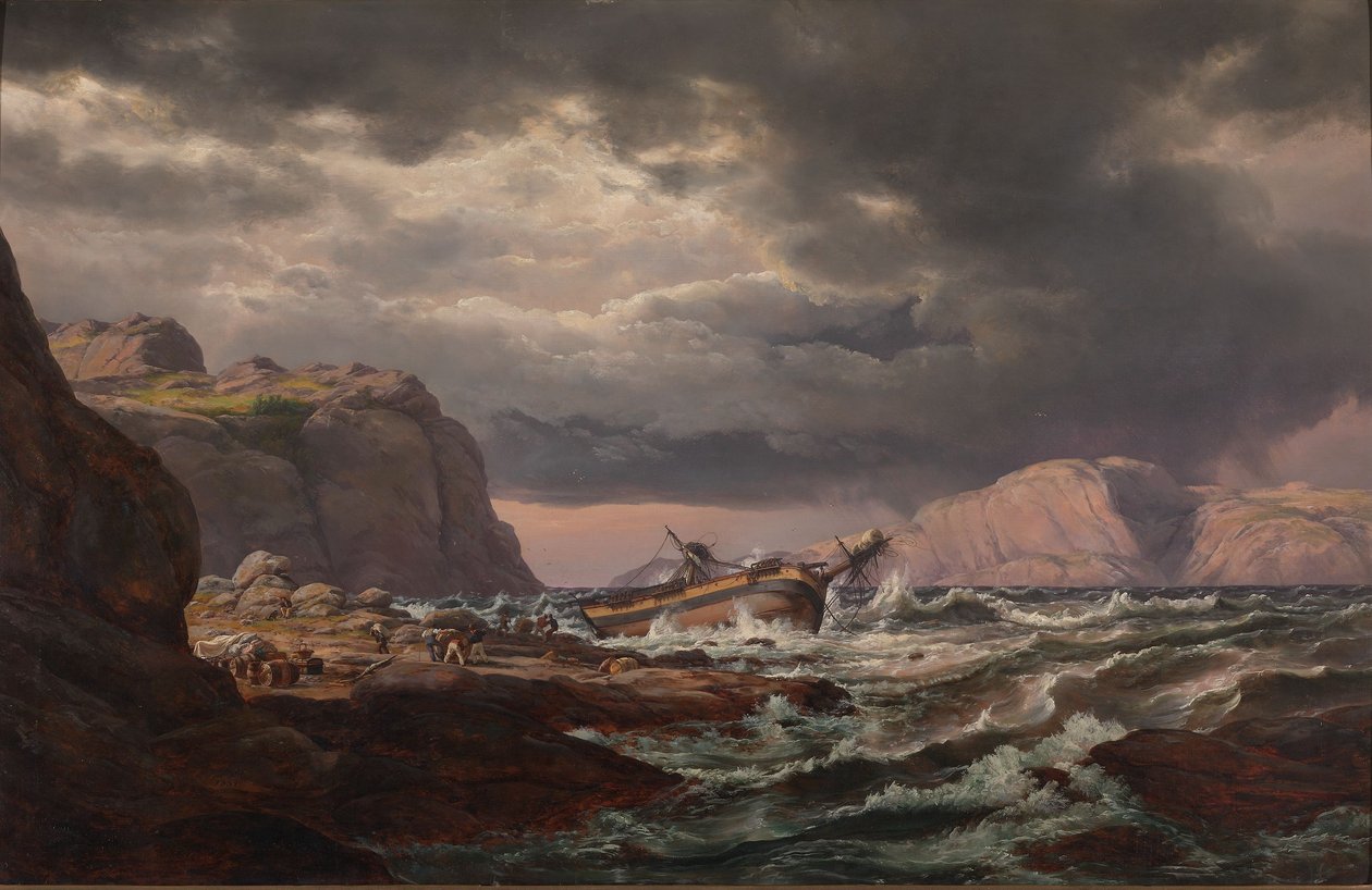 Katastrofa statku u wybrzeży Norwegii autorstwa Johan Christian Dahl