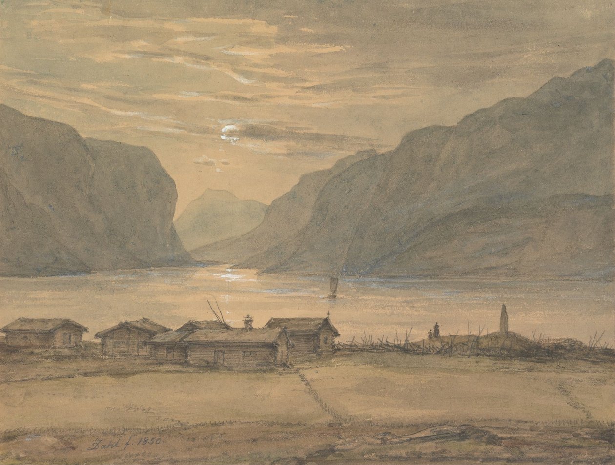 Tarcza w blasku księżyca autorstwa Johan Christian Dahl