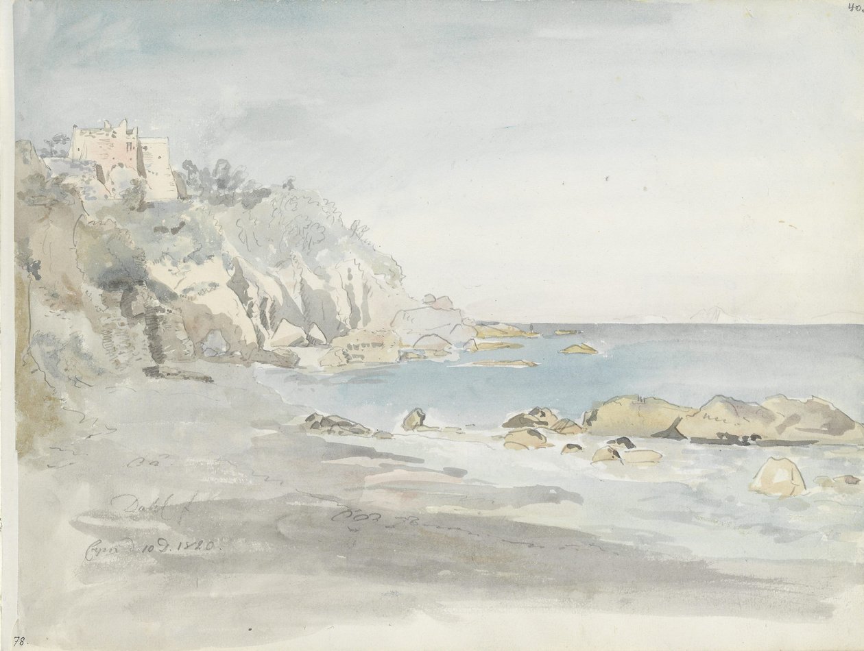 Plaża w Marina Grande na Capri autorstwa Johan Christian Dahl