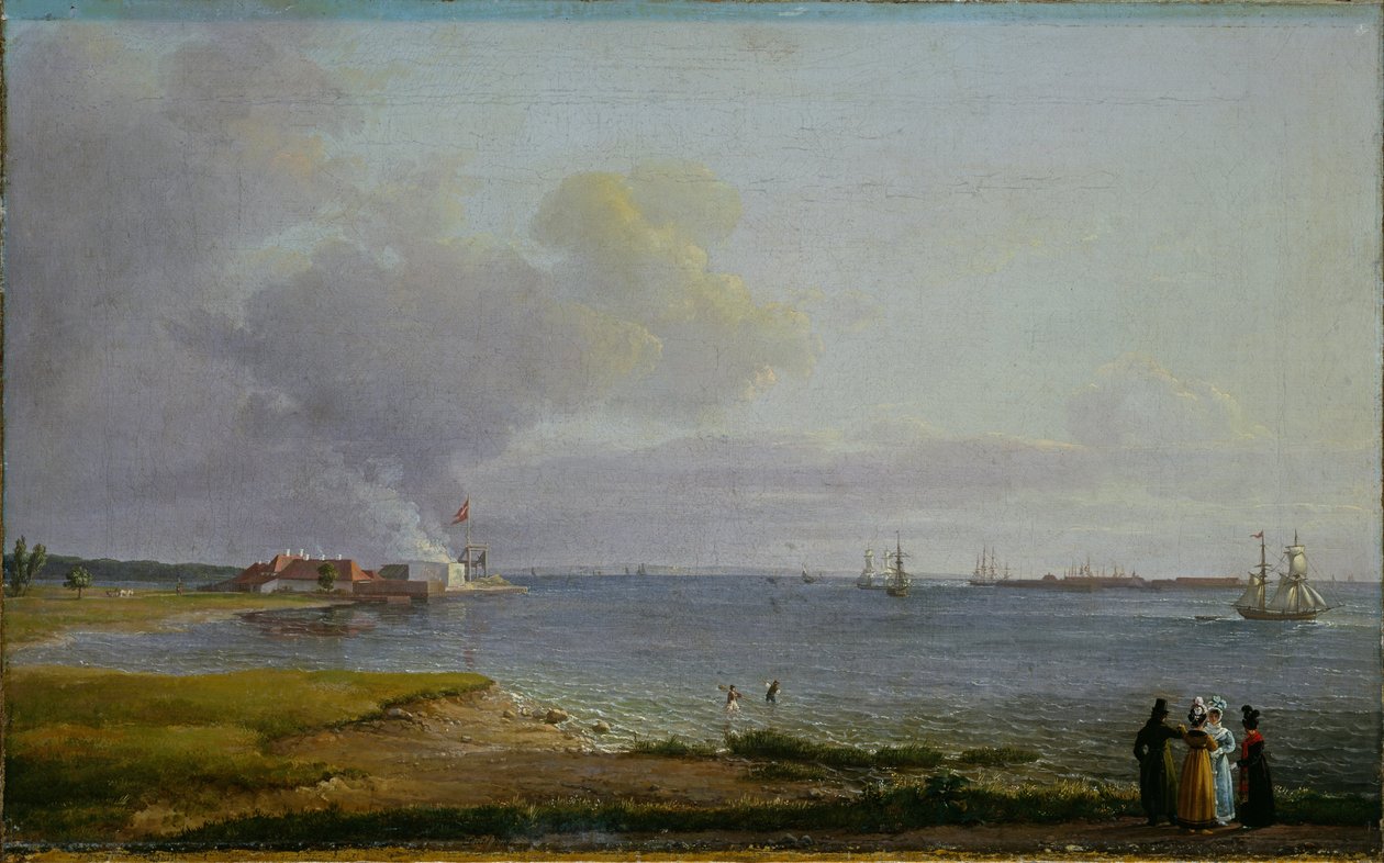 Widok na Øresund w pobliżu Zakładów Wapienniczych autorstwa Johan Christian Dahl