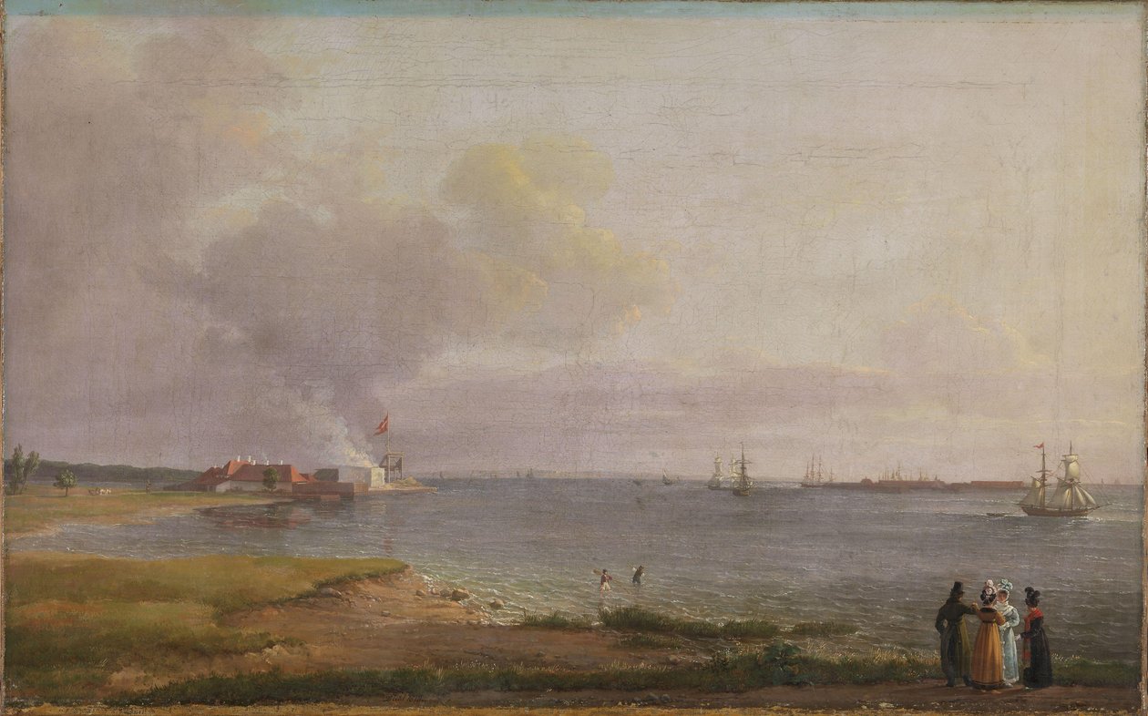 Widok na Øresund w pobliżu Zakładów Wapienniczych autorstwa Johan Christian Dahl