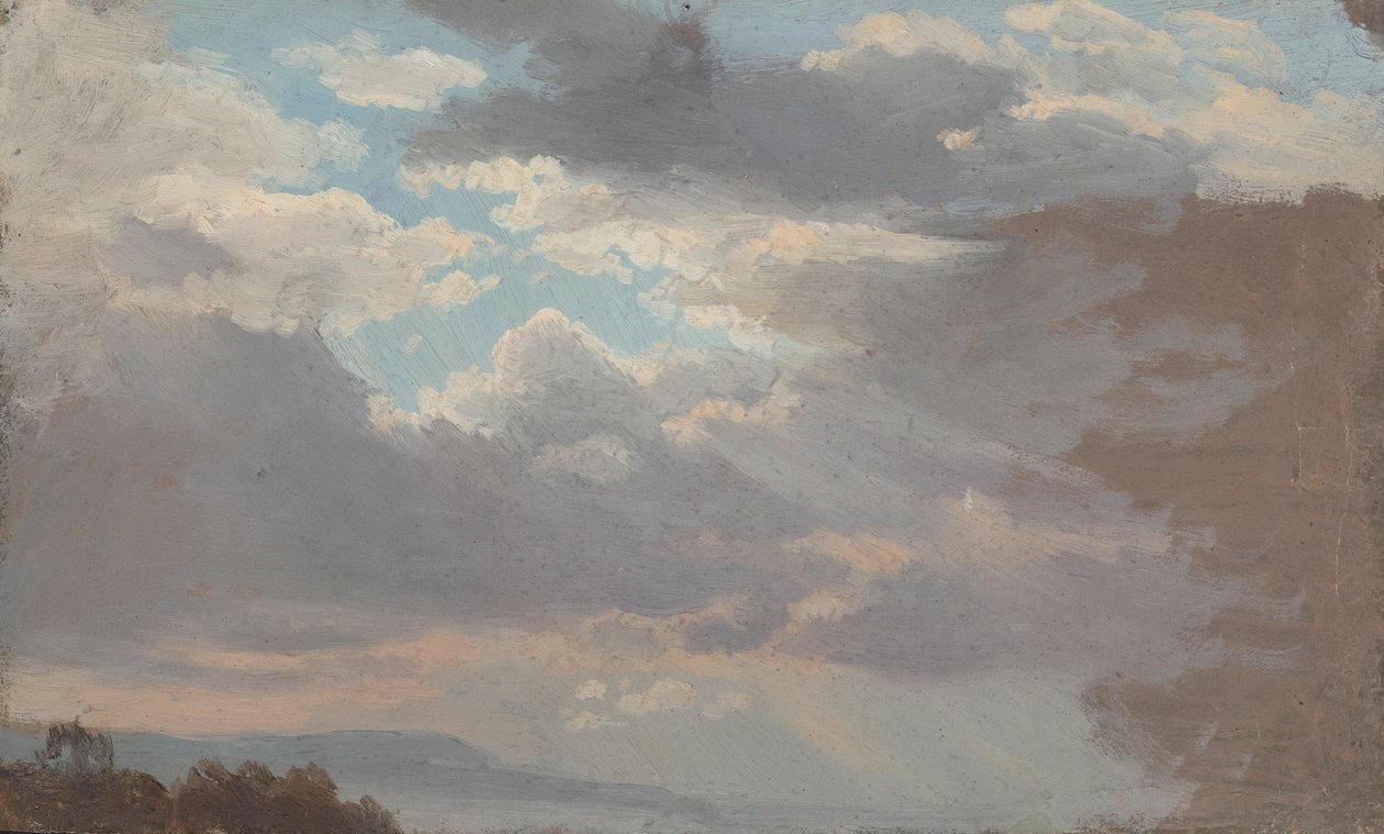 Studium w chmurze z okna studia autorstwa Johan Christian Dahl