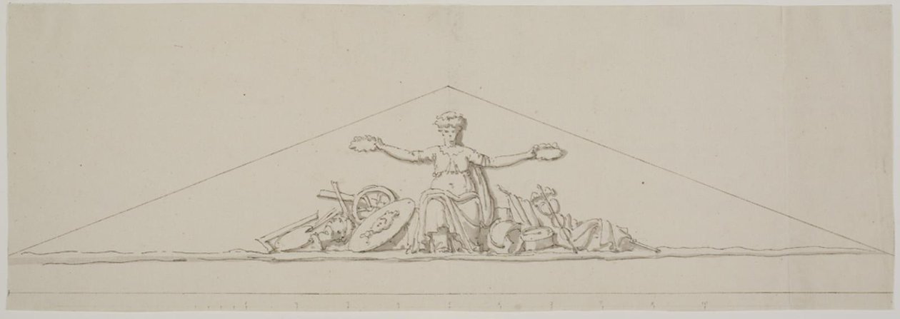 Projekt na fronton, symbolizujący dobrobyt. autorstwa Johan Christoph Petzold