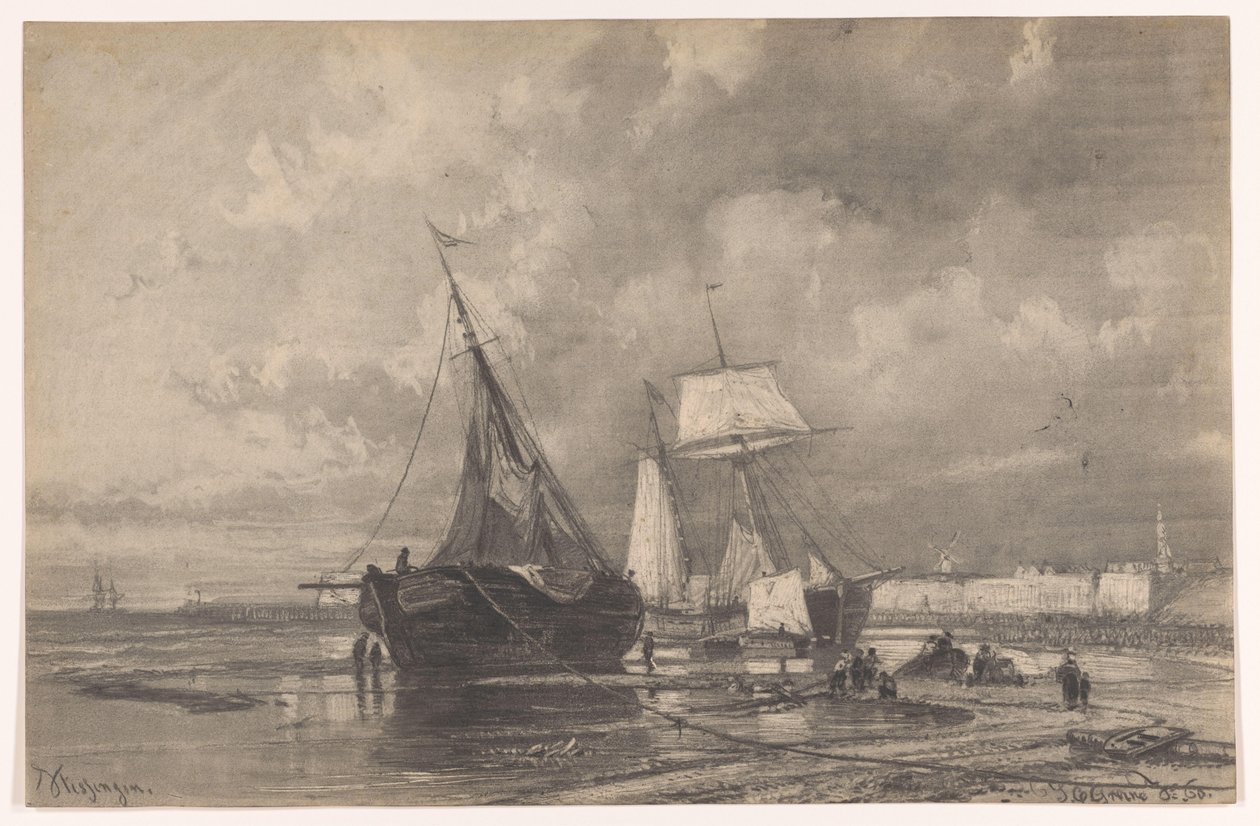 Vlissingen (oryginalny tytuł na obiekcie) autorstwa Johan Conrad Greive (signed by artist)
