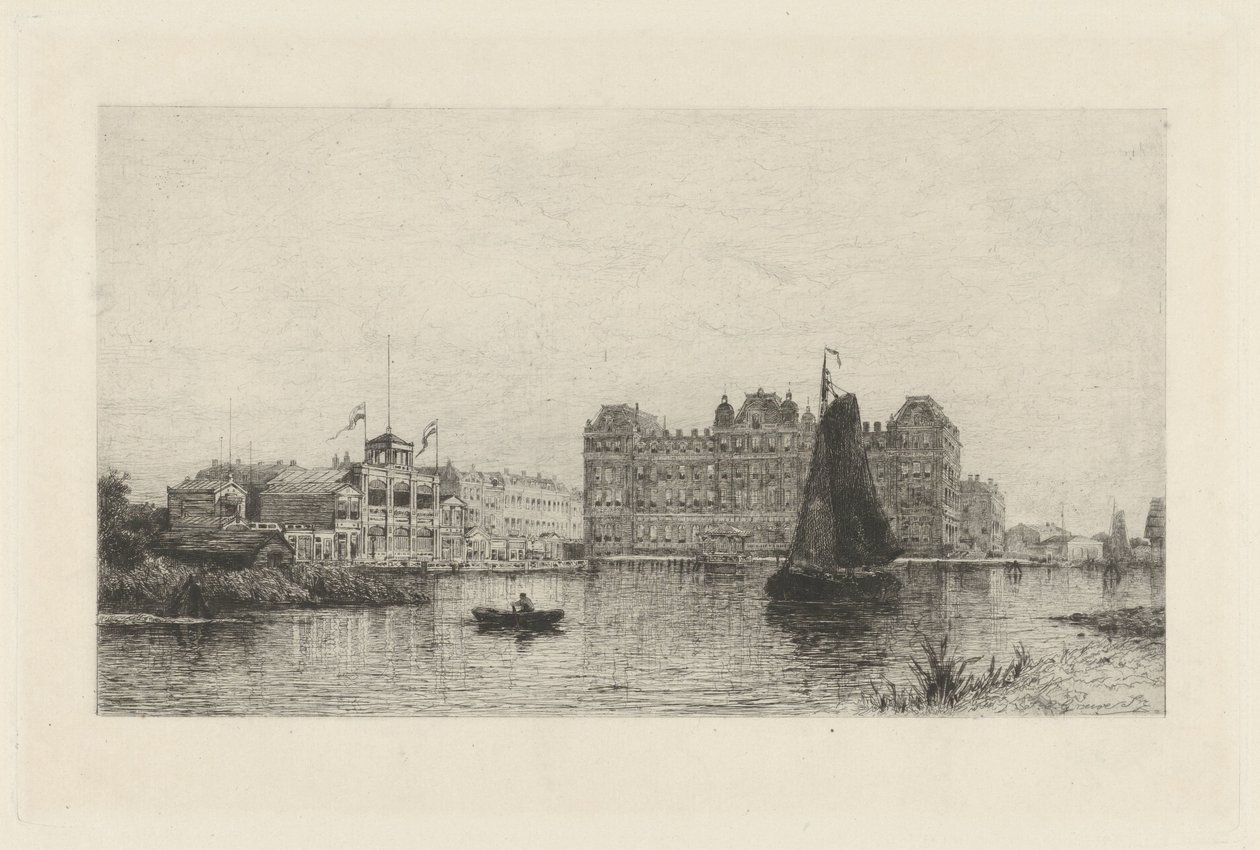 Widok na hotel Amstel autorstwa Johan Conrad Greive