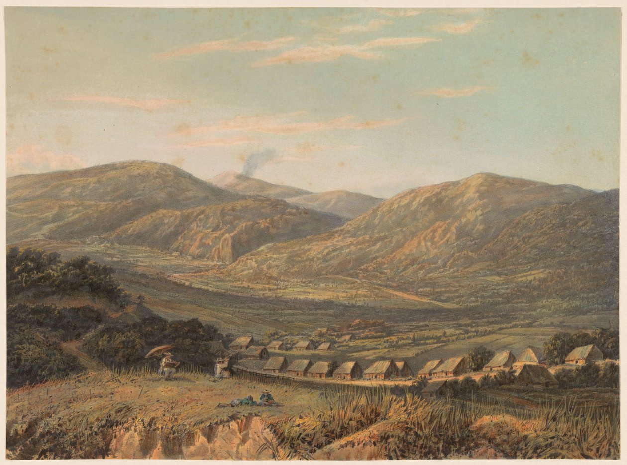 Widok na góry Tengger W górach Tenger. (wschodni róg Javy.) (tytuł na obiekcie) autorstwa Johan Conrad Greive