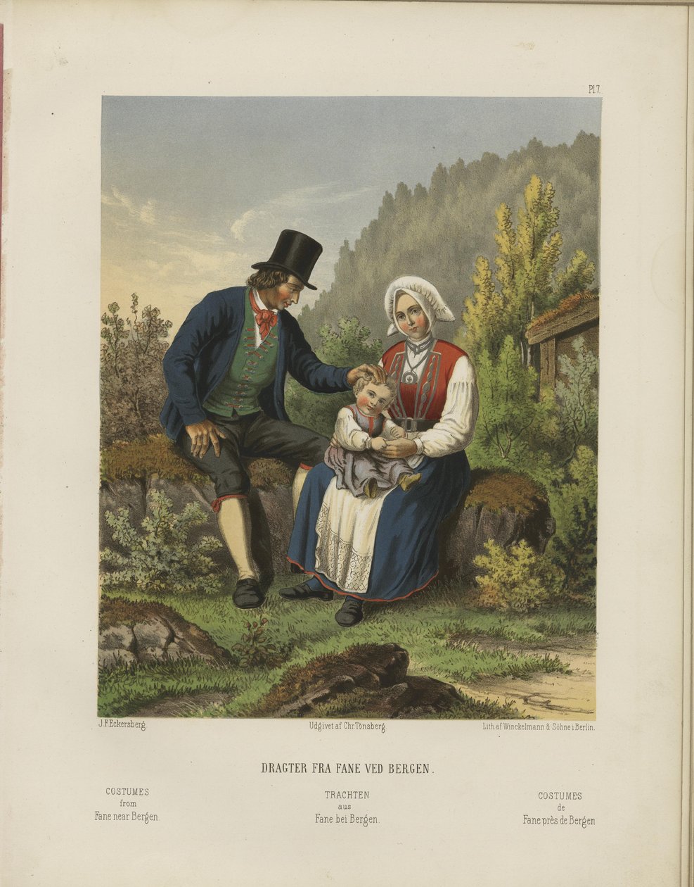 Ilustracja zaczerpnięta z książki „Selected Norwegian National Costumes” nieznanego autora i opublikowana przez Chr. Tønsberga (nr [1861]) autorstwa Johan Fredrik Eckersberg