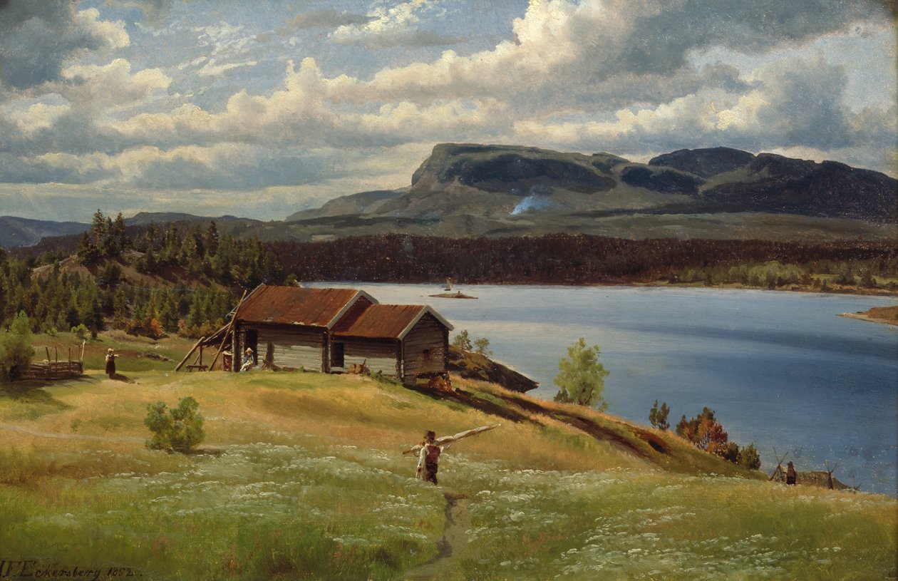 Małe gospodarstwo z życiem codziennym autorstwa Johan Fredrik Eckersberg