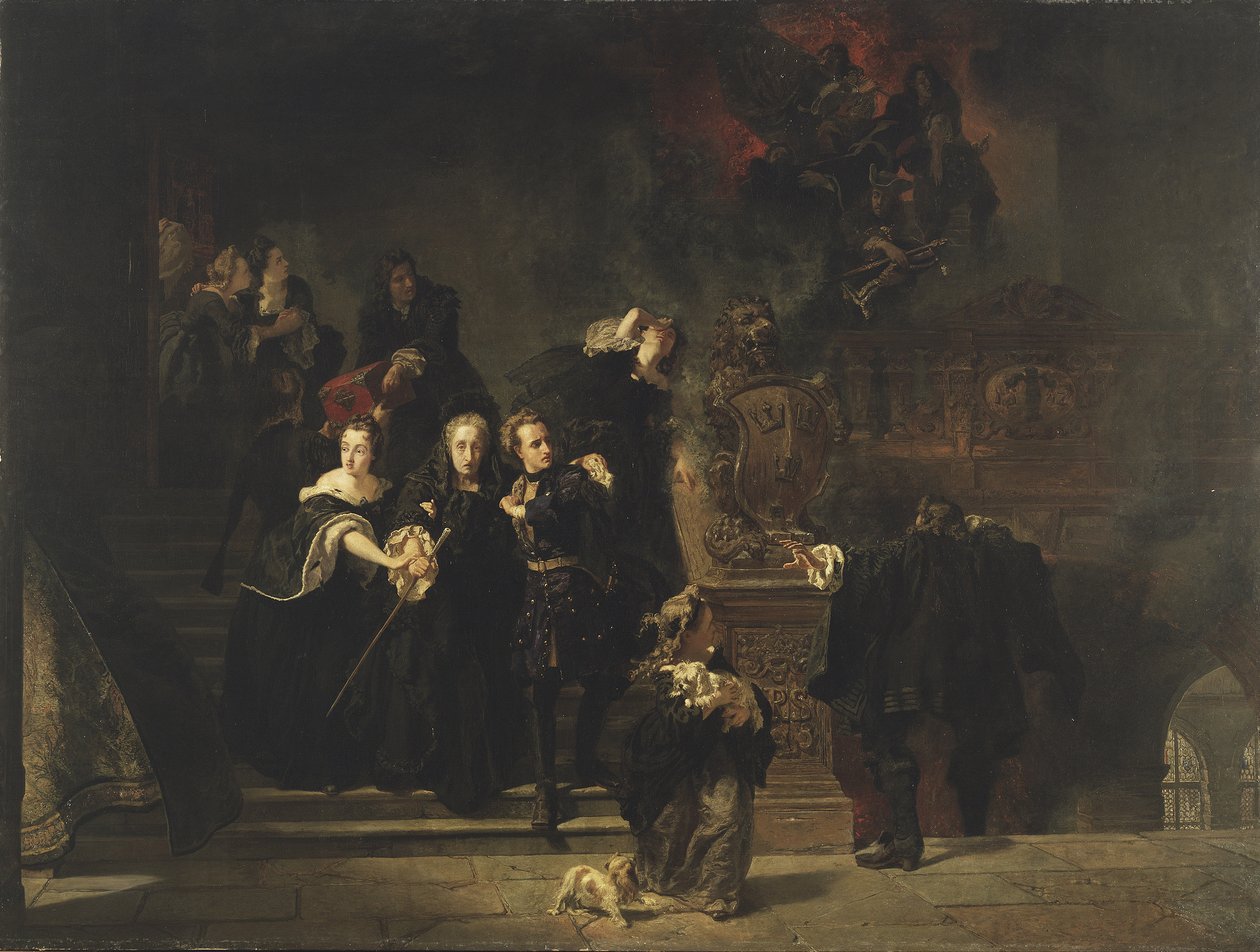 Pożar w Pałacu Królewskim, Sztokholm, 7 maja 1697, 1862-66 autorstwa Johan Fredrik Hockert