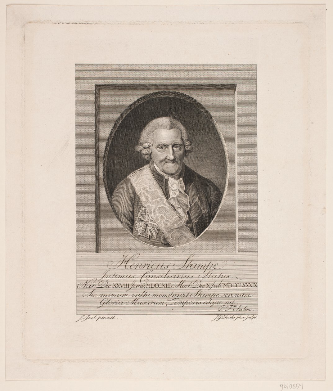 Henrik Stampe autorstwa Johan Georg Preisler