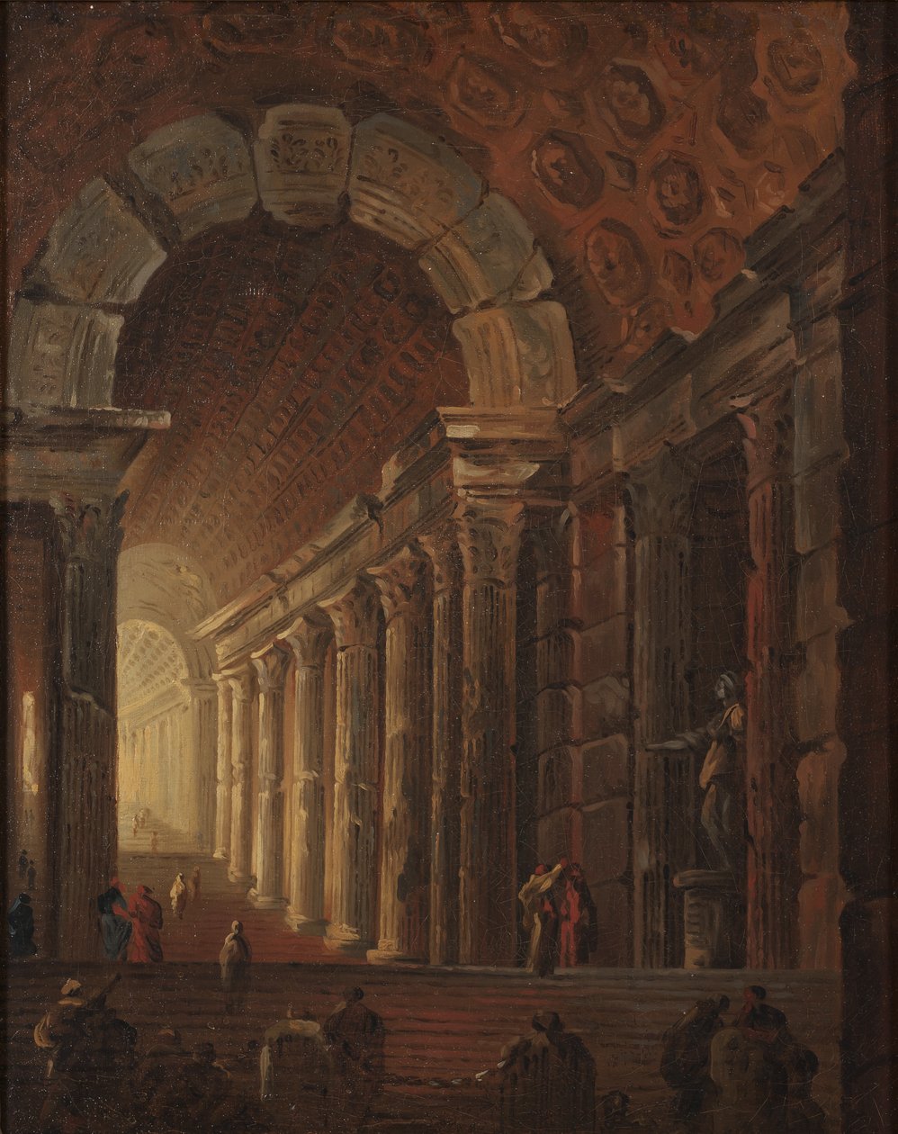Sklepione schody, ok.1783 (olej na płótnie) autorstwa Johan Gottlob Brusell